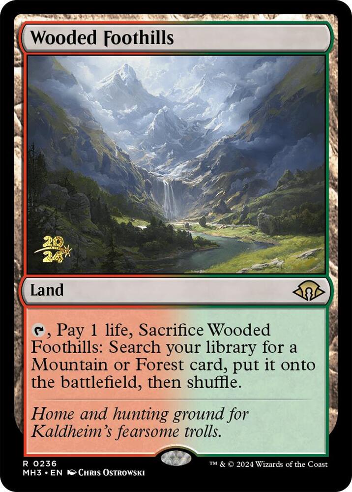 Wooded Foothills 236 (Prerelease Cards)  - Foil | Good Games Adelaide SA