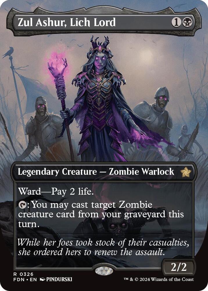 Zul Ashur, Lich Lord 326 (Foundations)  - Borderless Foil | Good Games Adelaide SA