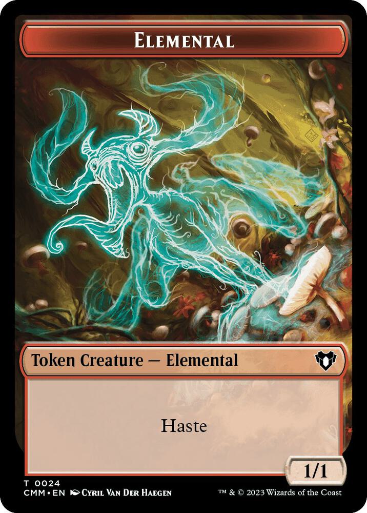 Elemental 0024 Cat 0005 Double Sided Token 24 // 5 (Commander Masters)  - Foil | Good Games Adelaide SA