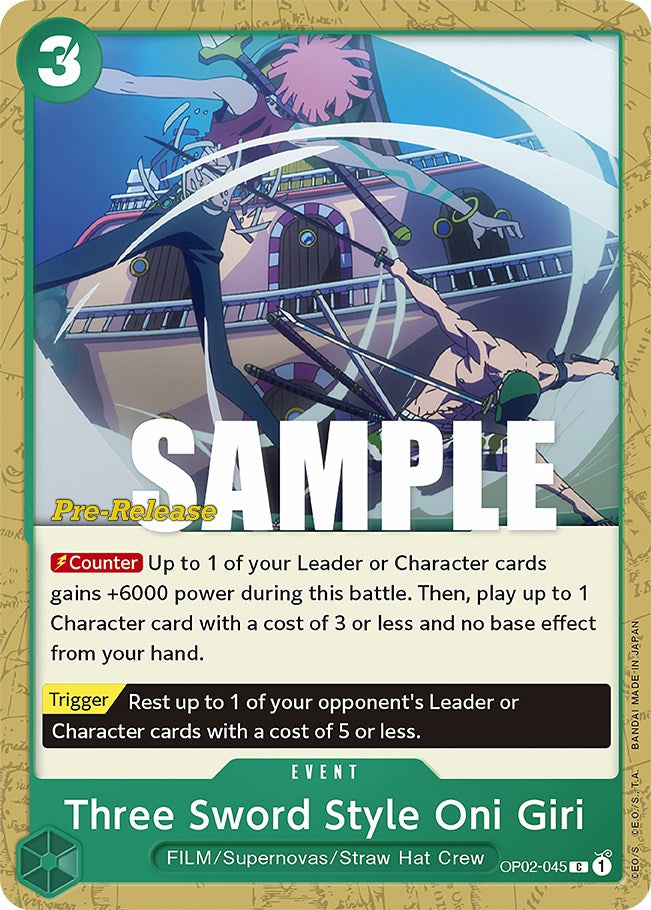 Three Sword Style Oni Giri [Paramount War Pre-Release Cards] | Good Games Adelaide SA