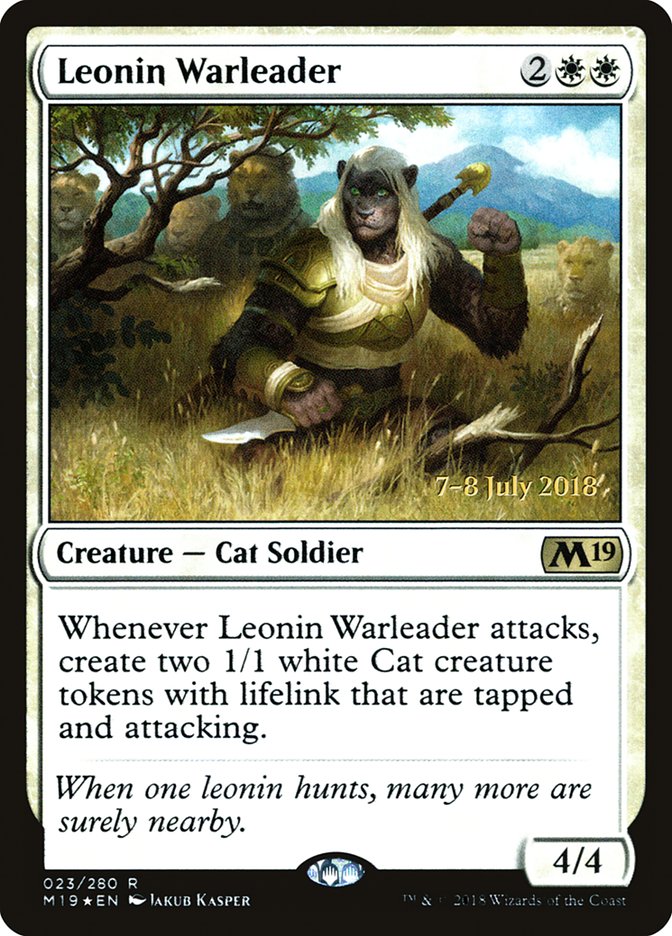 Leonin Warleader [Core Set 2019 Promos] | Good Games Adelaide SA