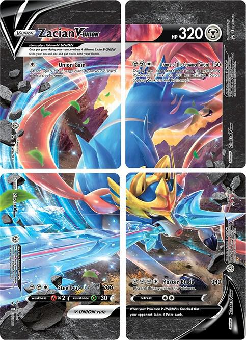 Zacian V UNION Set of 4  (SWSH: Sword & Shield Promo Cards)  - Holofoil | Good Games Adelaide SA