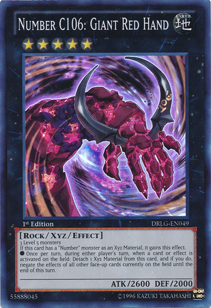 Number C106: Giant Red Hand [DRLG-EN049] Super Rare | Good Games Adelaide SA