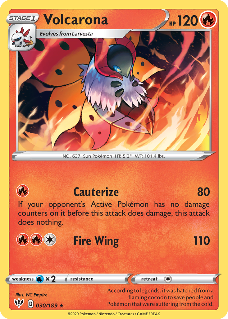 Volcarona (030/189) [Sword & Shield: Darkness Ablaze] | Good Games Adelaide SA