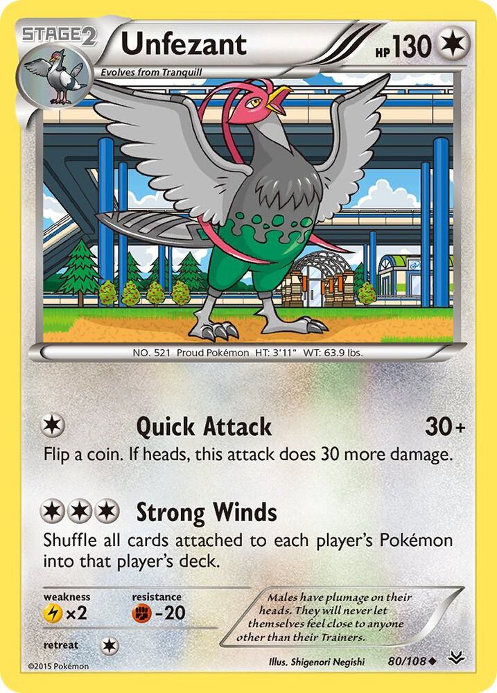 Unfezant 80/108 (XY - Roaring Skies)  | Good Games Adelaide SA