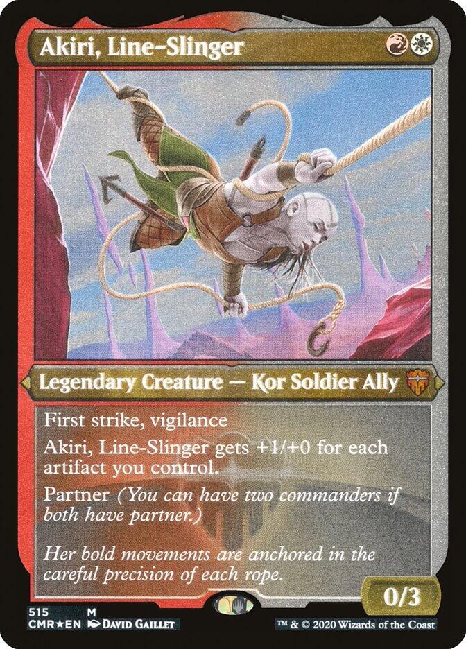 Akiri Line Slinger Foil Etched 515 (Commander Legends)  - Foil | Good Games Adelaide SA