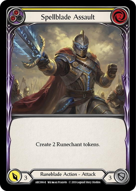 Spellblade Assault (Yellow) [ARC086-R] 1st Edition Rainbow Foil | Good Games Adelaide SA