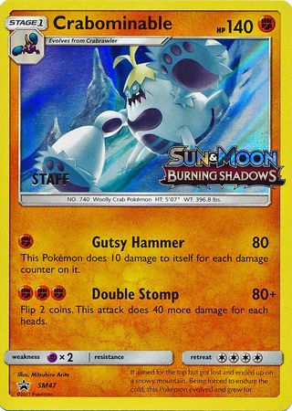 Crabominable (SM47) (Staff Prerelease Promo) [Sun & Moon: Black Star Promos] | Good Games Adelaide SA