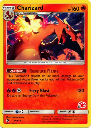 Charizard (3/70) (Charizard Stamp #39) [Battle Academy 2020] | Good Games Adelaide SA