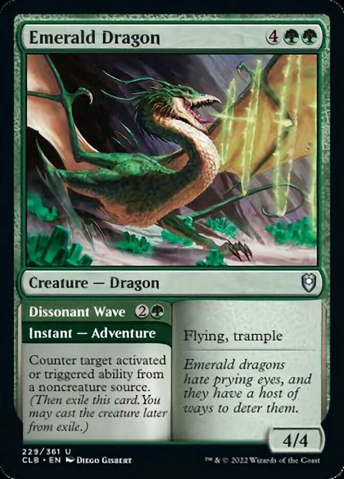 Emerald Dragon // Dissonant Wave [Commander Legends: Battle for Baldur's Gate] | Good Games Adelaide SA