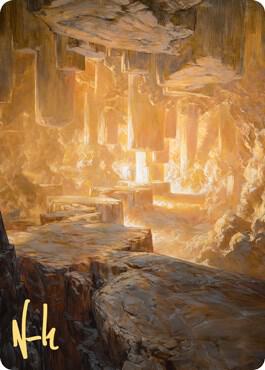 Pillarverge Pathway Art Card Gold Stamped Signature 28 (Art Series: Zendikar Rising)  | Good Games Adelaide SA