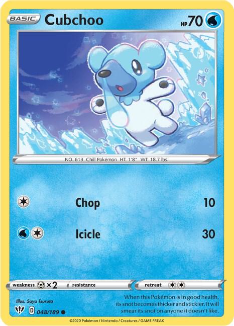 Cubchoo 048/189 (SWSH03: Darkness Ablaze)  | Good Games Adelaide SA