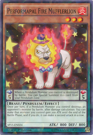 Performapal Fire Mufflerlion [SP15-EN024] Shatterfoil Rare | Good Games Adelaide SA