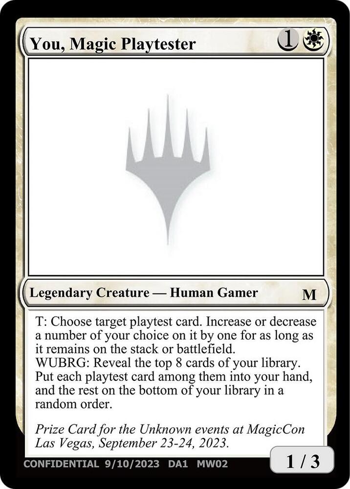 You Magic Playtester  (Un-Known Event Playtest Cards)  | Good Games Adelaide SA