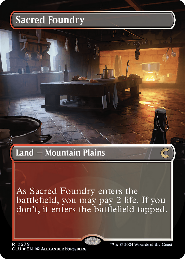 Sacred Foundry (Borderless) [Ravnica: Clue Edition] | Good Games Adelaide SA