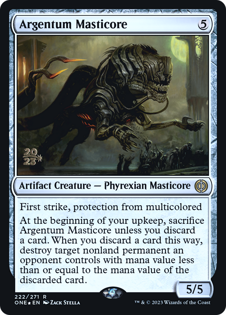 Argentum Masticore [Phyrexia: All Will Be One Prerelease Promos] | Good Games Adelaide SA