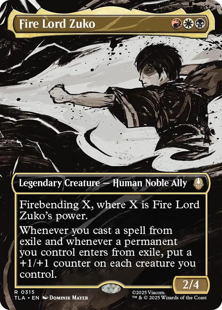 Fire Lord Zuko Borderless 315 (Avatar: The Last Airbender)  - Foil | Good Games Adelaide SA