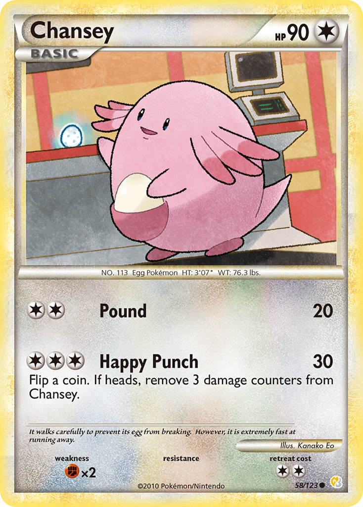 Chansey (58/123) [HeartGold & SoulSilver: Base Set] | Good Games Adelaide SA