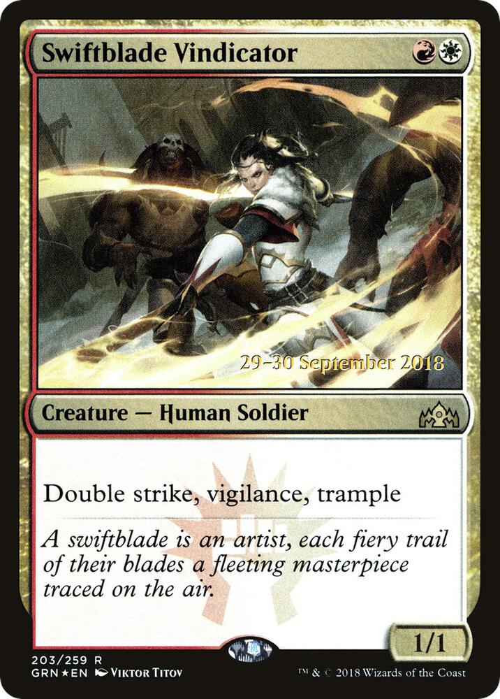 Swiftblade Vindicator GRN 203 (Prerelease Cards)  - Foil | Good Games Adelaide SA