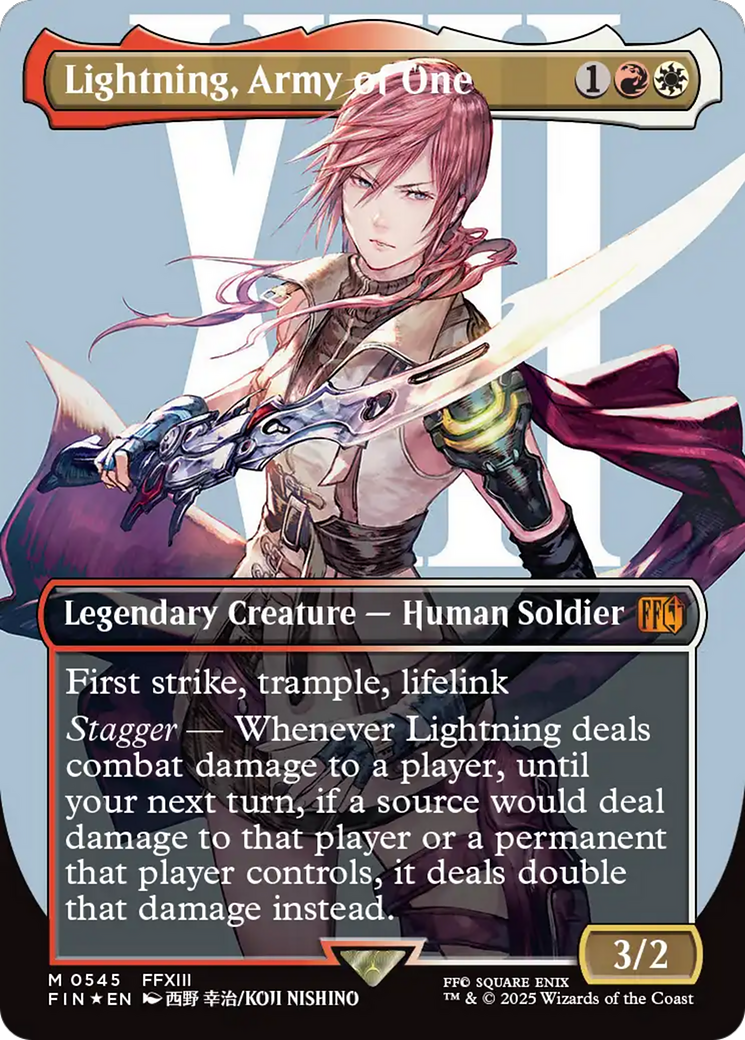 Lightning, Army of One (Borderless) (Surge Foil) [FINAL FANTASY] | Good Games Adelaide SA