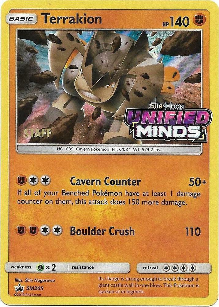 Terrakion Prerelease Staff SM205 (SM Promos)  - Holofoil | Good Games Adelaide SA