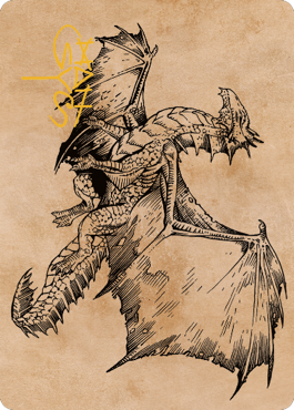 Ancient Bronze Dragon Art Card (58) (Gold-Stamped Signature) [Commander Legends: Battle for Baldur's Gate Art Series] | Good Games Adelaide SA