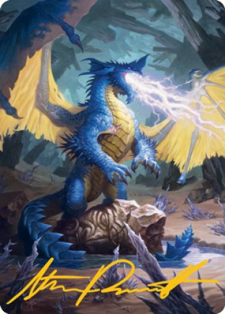 Blue Dragon Art Card (Gold-Stamped Signature) [Dungeons & Dragons: Adventures in the Forgotten Realms Art Series] | Good Games Adelaide SA