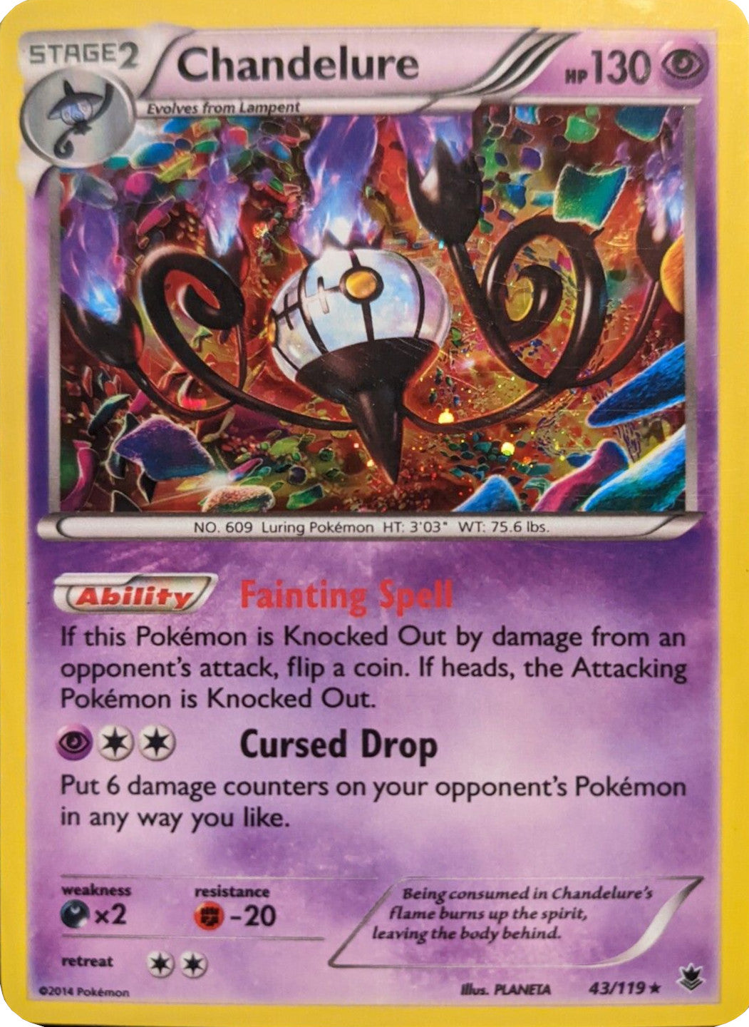 Chandelure (43/119) (Cosmos Holo) [XY: Phantom Forces] | Good Games Adelaide SA