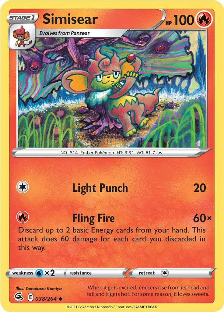 Simisear (038/264) [Sword & Shield: Fusion Strike] | Good Games Adelaide SA