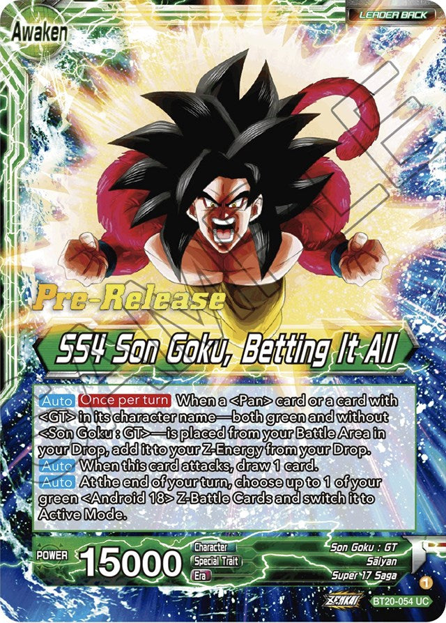 Son Goku // SS4 Son Goku, Betting It All (BT20-054) [Power Absorbed Prerelease Promos] | Good Games Adelaide SA