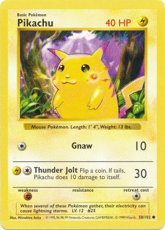Pikachu (58/102) (Red Cheeks Misprint) [Base Set Shadowless Unlimited] | Good Games Adelaide SA