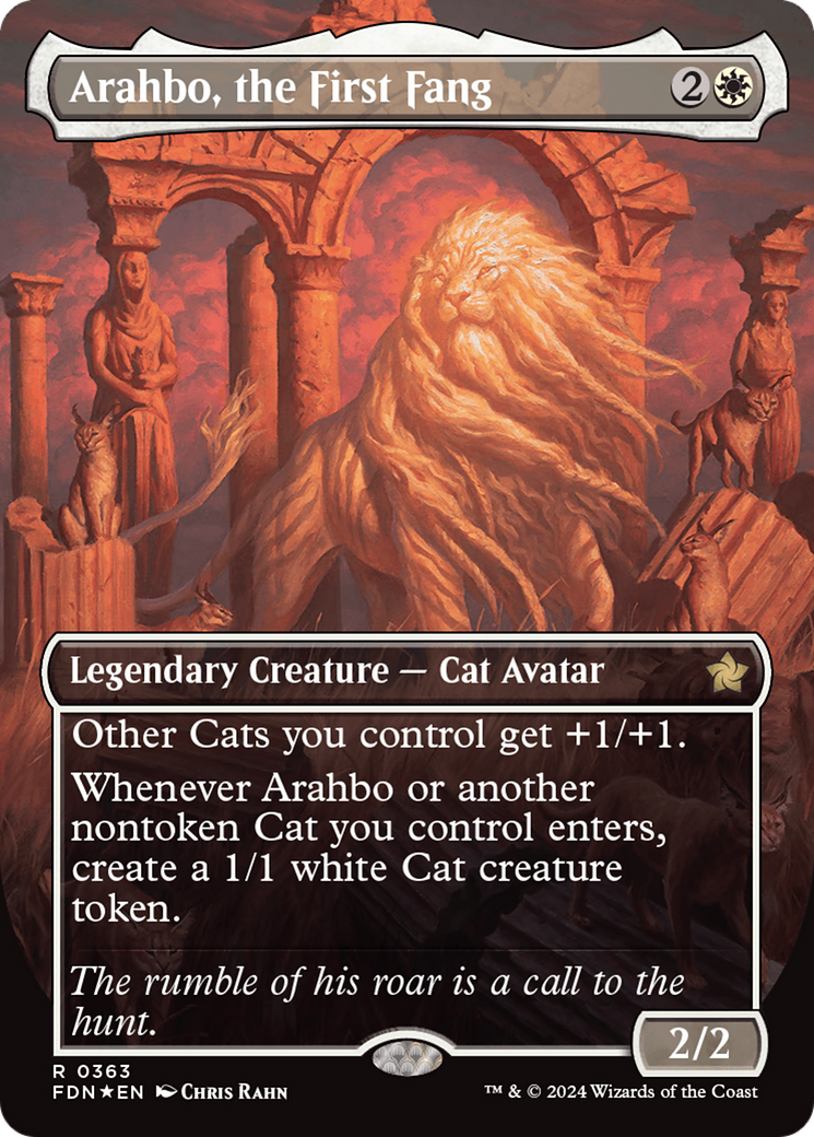 Arahbo, the First Fang (Borderless) (Mana Foil) [Foundations] | Good Games Adelaide SA