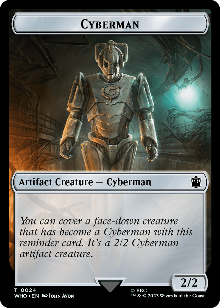 Human (0006) // Cyberman Double-Sided Token [Doctor Who Tokens] | Good Games Adelaide SA