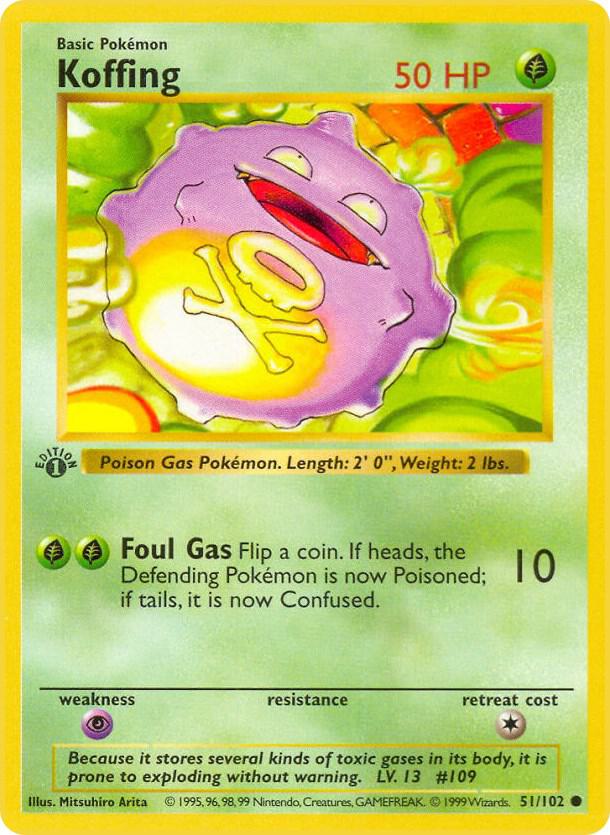 Koffing 051/102 (Base Set (Shadowless))  - 1st Edition | Good Games Adelaide SA