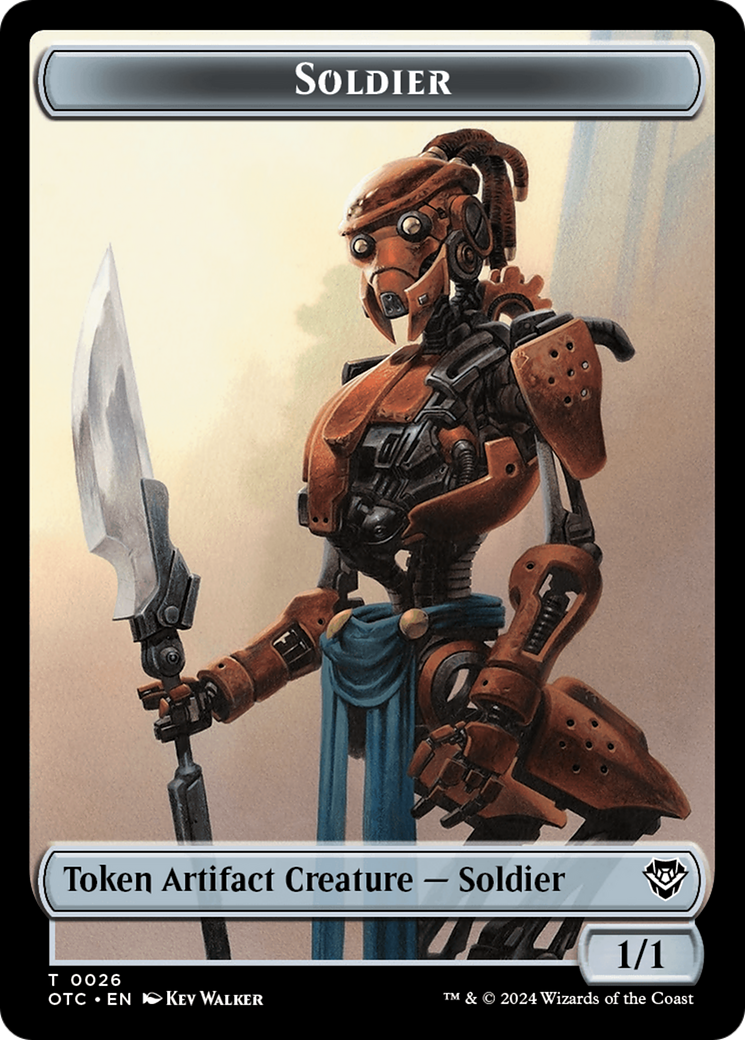 Elemental (0014) // Soldier (0026) Double-Sided Token [Outlaws of Thunder Junction Commander Tokens] | Good Games Adelaide SA