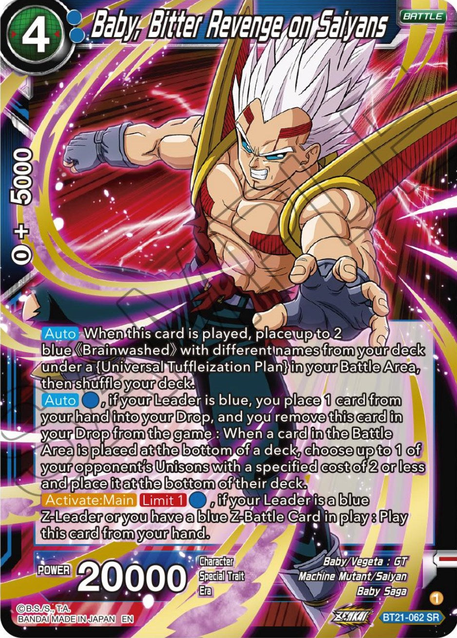 Baby, Bitter Revenge on Saiyans (BT21-062) [ZENKAI Series: Set 04] | Good Games Adelaide SA