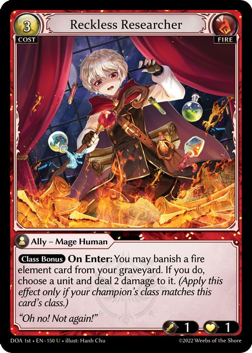 Reckless Researcher (150) [Dawn of Ashes: 1st Edition] | Good Games Adelaide SA