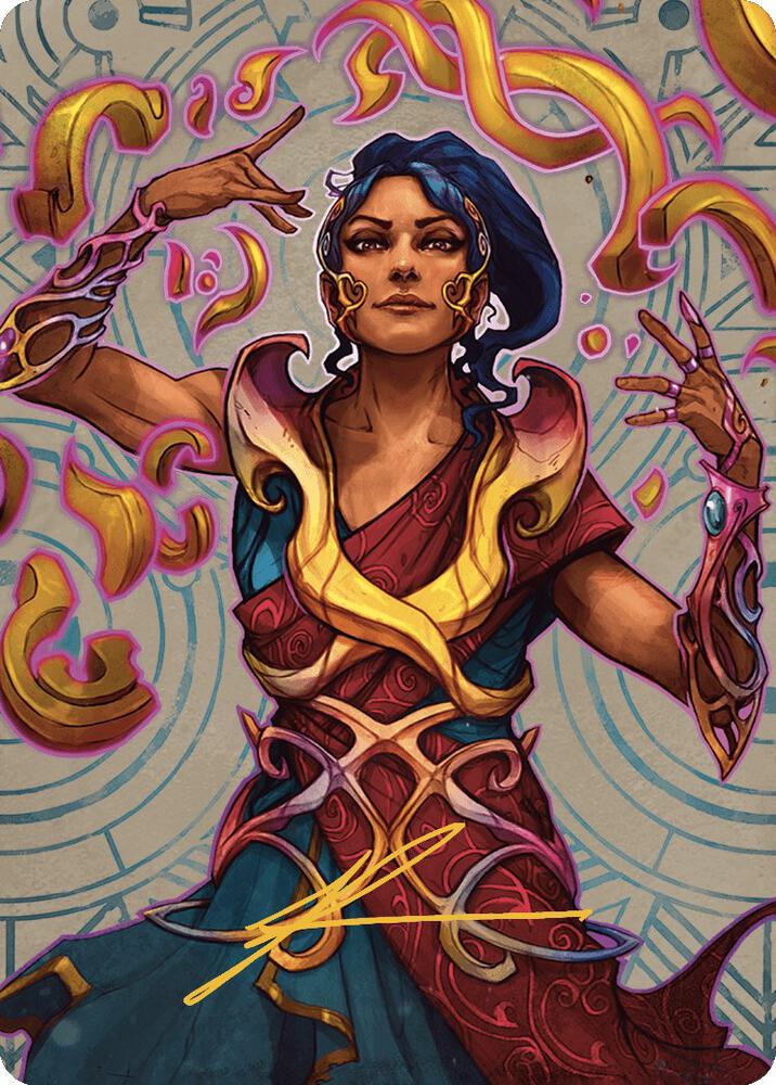 Saheeli the Suns Brilliance Art Card Gold Stamped Signature 52 (Art Series: The Lost Caverns of Ixalan)  | Good Games Adelaide SA