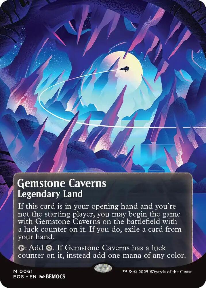 Gemstone Caverns 0061 Borderless 61/0 (Edge of Eternities: Stellar Sights)  - Borderless Foil | Good Games Adelaide SA