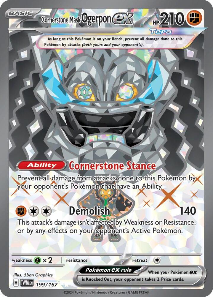 Cornerstone Mask Ogerpon ex 199/167 (SV06: Twilight Masquerade)  - Holofoil | Good Games Adelaide SA