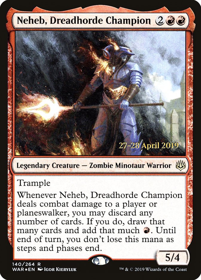 Neheb, Dreadhorde Champion  [War of the Spark Prerelease Promos] | Good Games Adelaide SA