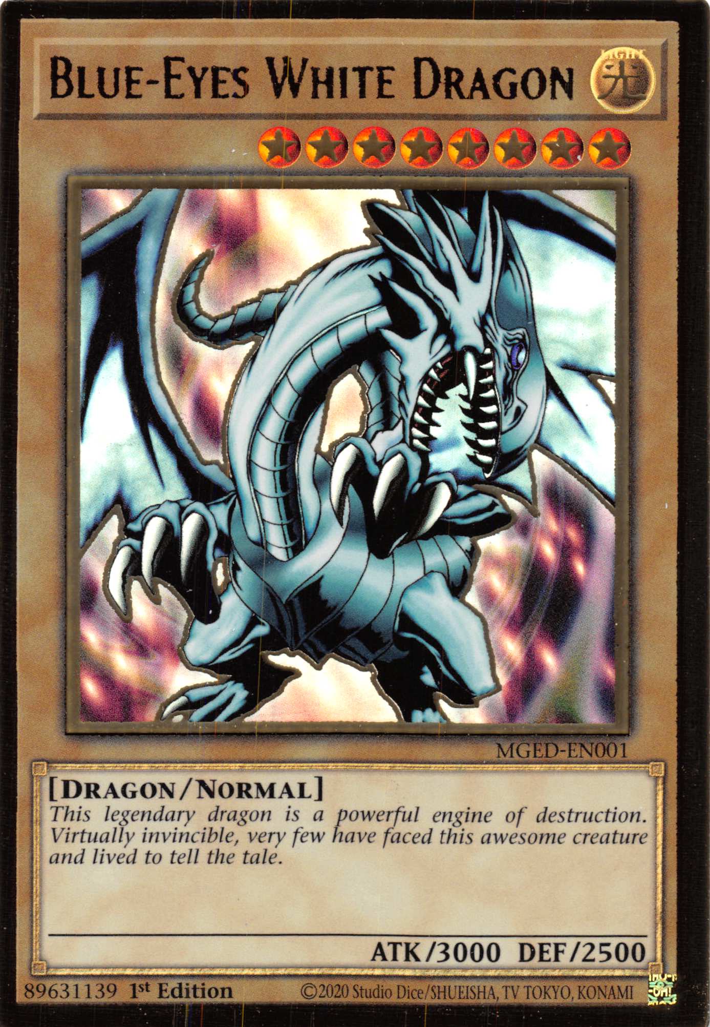 Blue-Eyes White Dragon (Alternate Art) [MGED-EN001] Gold Rare | Good Games Adelaide SA