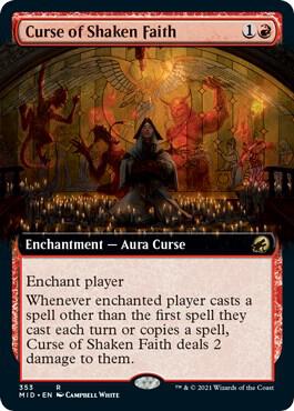 Curse of Shaken Faith Extended Art 353 (Innistrad: Midnight Hunt)  - Foil | Good Games Adelaide SA