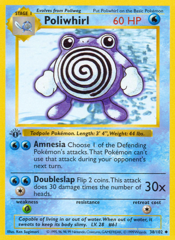 Poliwhirl (38/102) (Shadowless) [Base Set 1st Edition] | Good Games Adelaide SA
