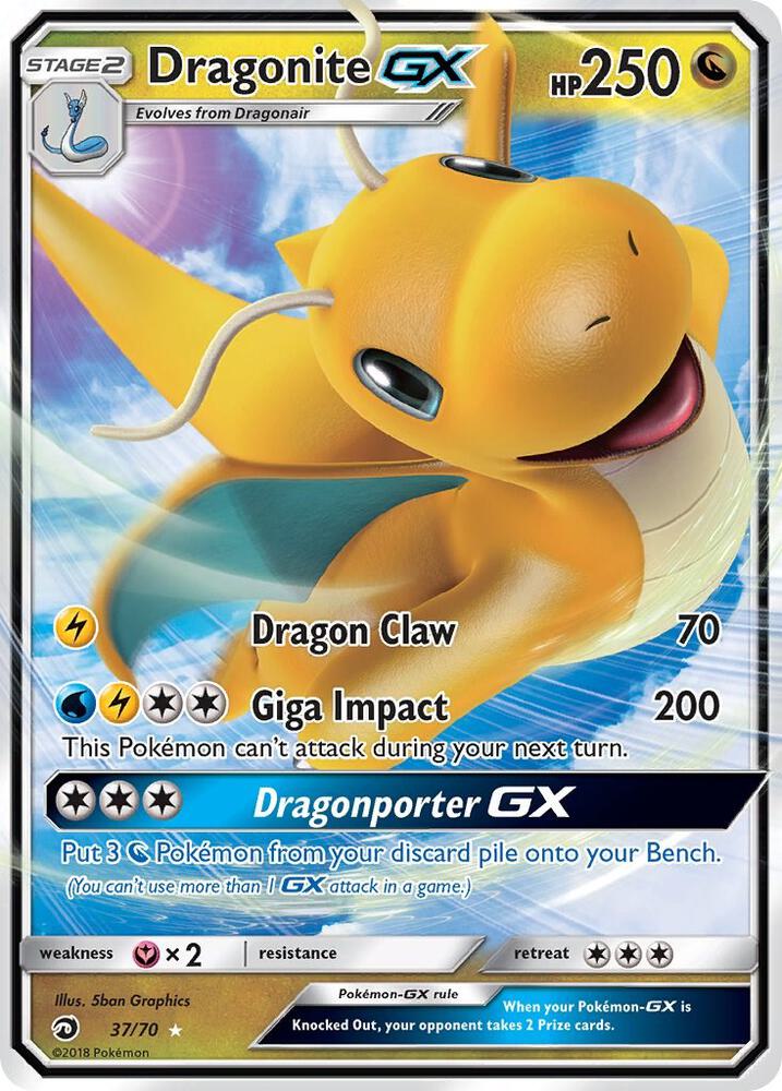 Dragonite GX 37/70 (Dragon Majesty)  - Holofoil | Good Games Adelaide SA