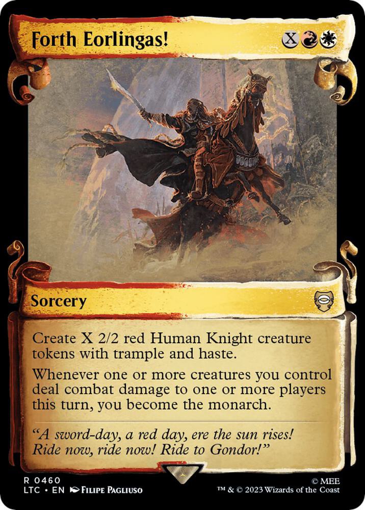 Forth Eorlingas! 460 (Commander: The Lord of the Rings: Tales of Middle-earth)  - Showcase Scroll Foil | Good Games Adelaide SA