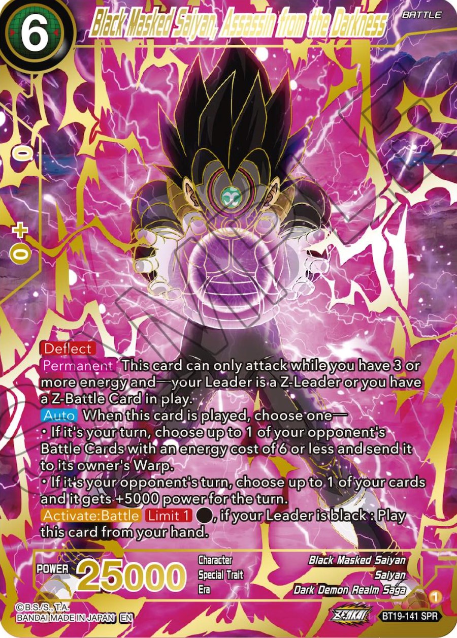 Black Masked Saiyan, Assassin from the Darkness (SPR) (BT19-141) [Fighter's Ambition] | Good Games Adelaide SA