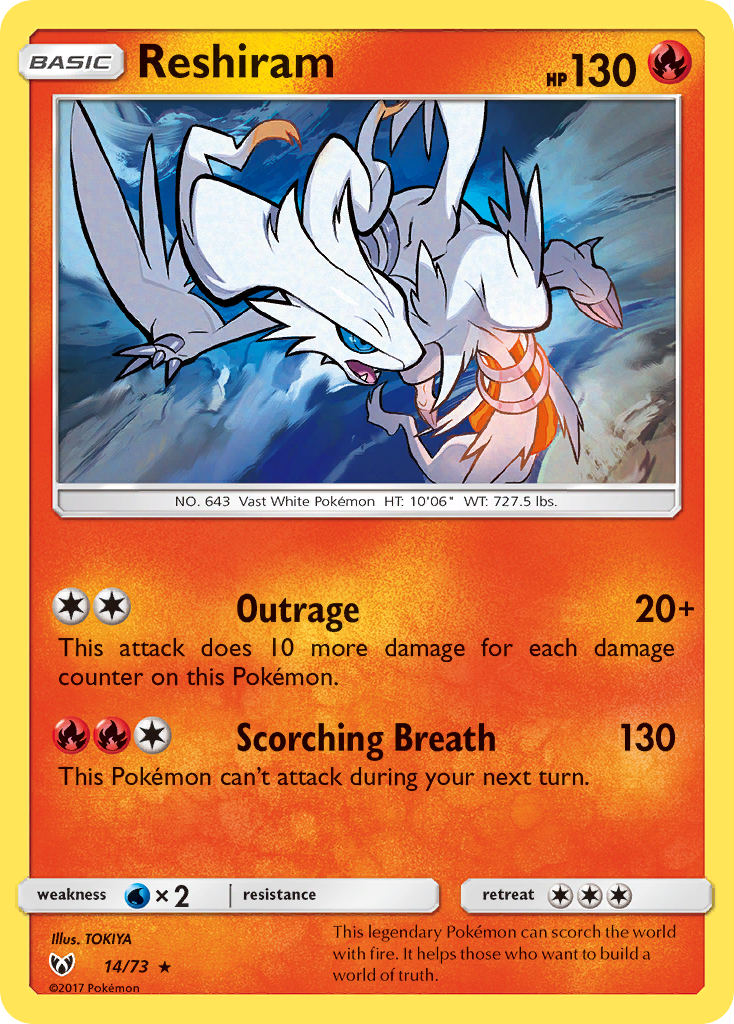 Reshiram (14/73) [Sun & Moon: Shining Legends] | Good Games Adelaide SA