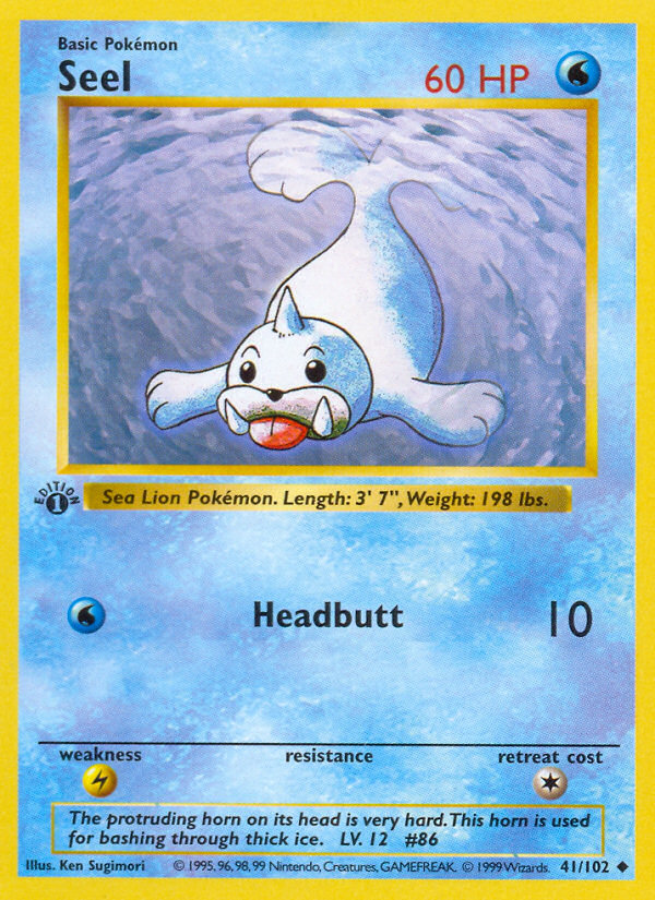 Seel (41/102) (Shadowless) [Base Set 1st Edition] | Good Games Adelaide SA
