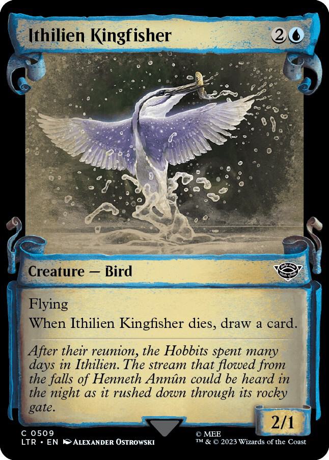 Ithilien Kingfisher 509 (Universes Beyond: The Lord of the Rings: Tales of Middle-earth)  - Showcase Scroll Foil | Good Games Adelaide SA